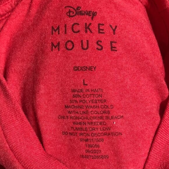 Disney Mickey Mouse Christmas Red T Shirt Large Short Sleeve Sleep Shirt - Picture 5 of 5